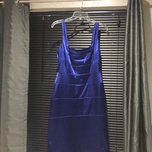 Niki Livas Blue Tiered Cocktail Dress